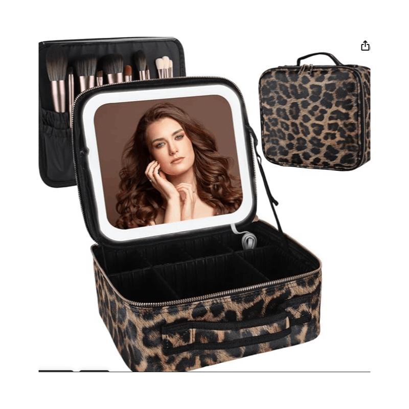 Adjustable Travel Makeup Organizer Bag - Compact Toiletry Case with Dividers for Brushes, Jewelry & Cosmetic Essentials