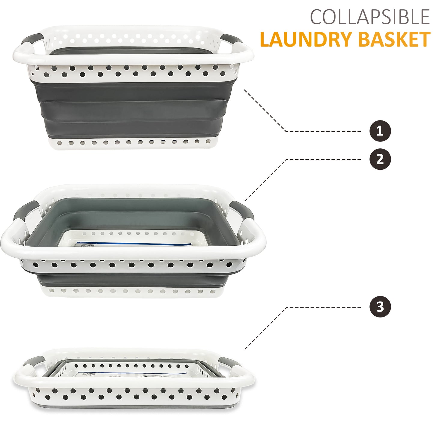 POP UP FOLDING COLLAPSIBLE LAUNDRY BASKET SPACE SAVING CLOTH WASHING BIN