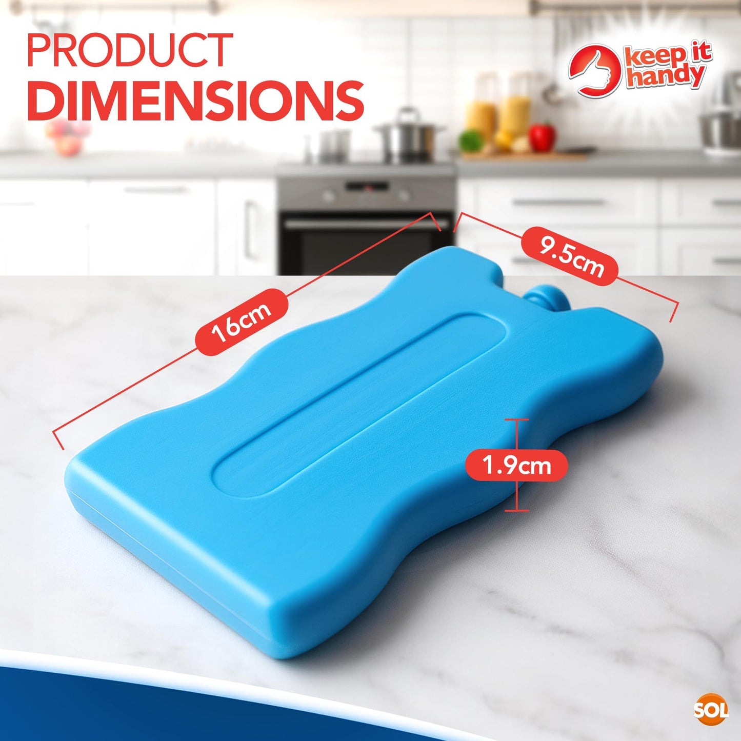 SOL 4pk Freezer Blocks for Cool Bags | Reusable Ice Packs for Cool Boxes, Lunch Bags & Food Containers | Compact & Lightweight Cooling Blocks for Picnics, Camping, Travel & Work