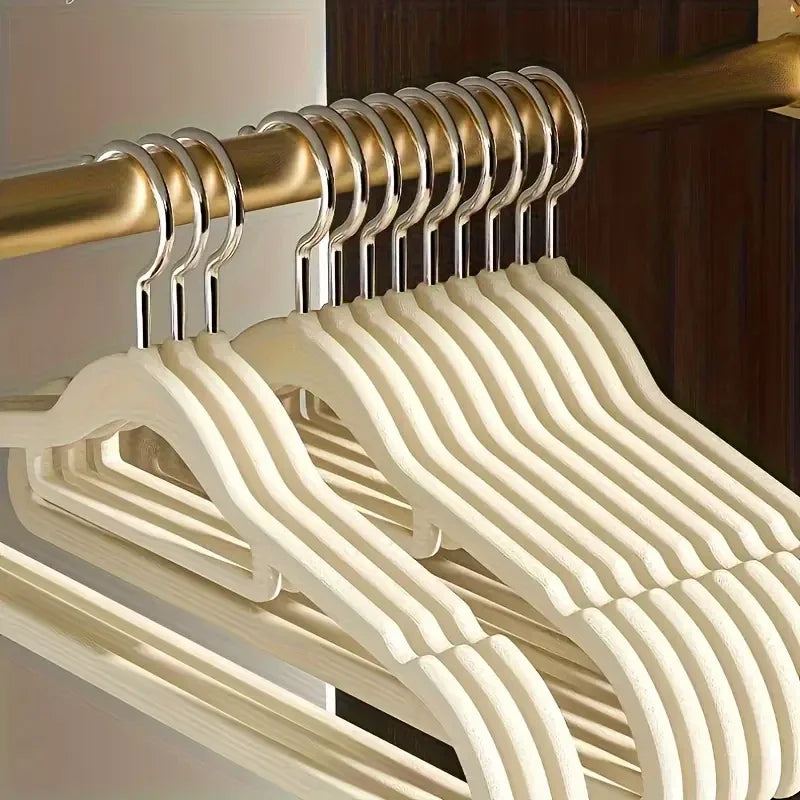 Velvet Flocked Hangers for Clothes and Trousers Non-Slip Space Efficient Design