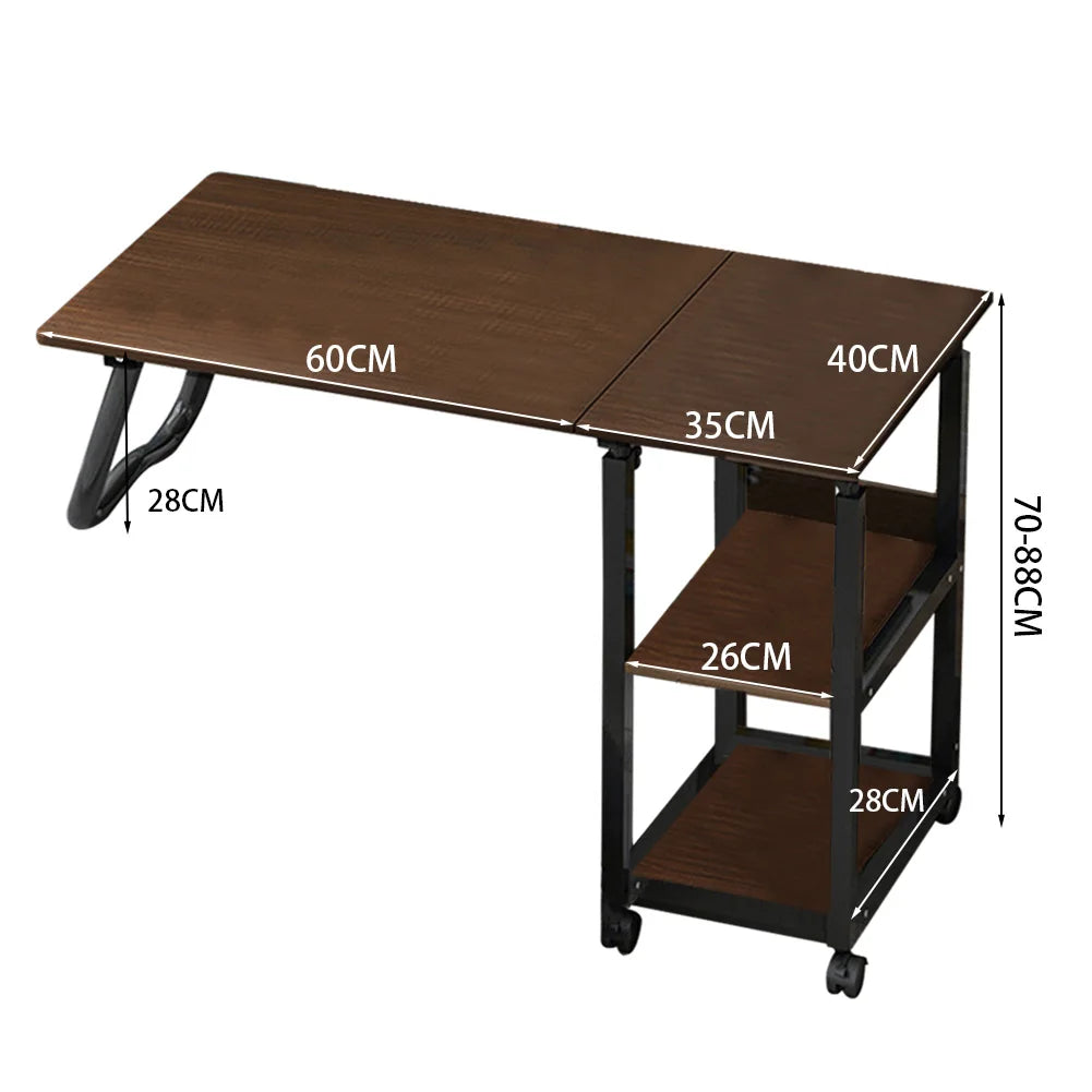 【Breeins】Height Adjustable Mobile Table Overbed Desk with Wheels Multi Color