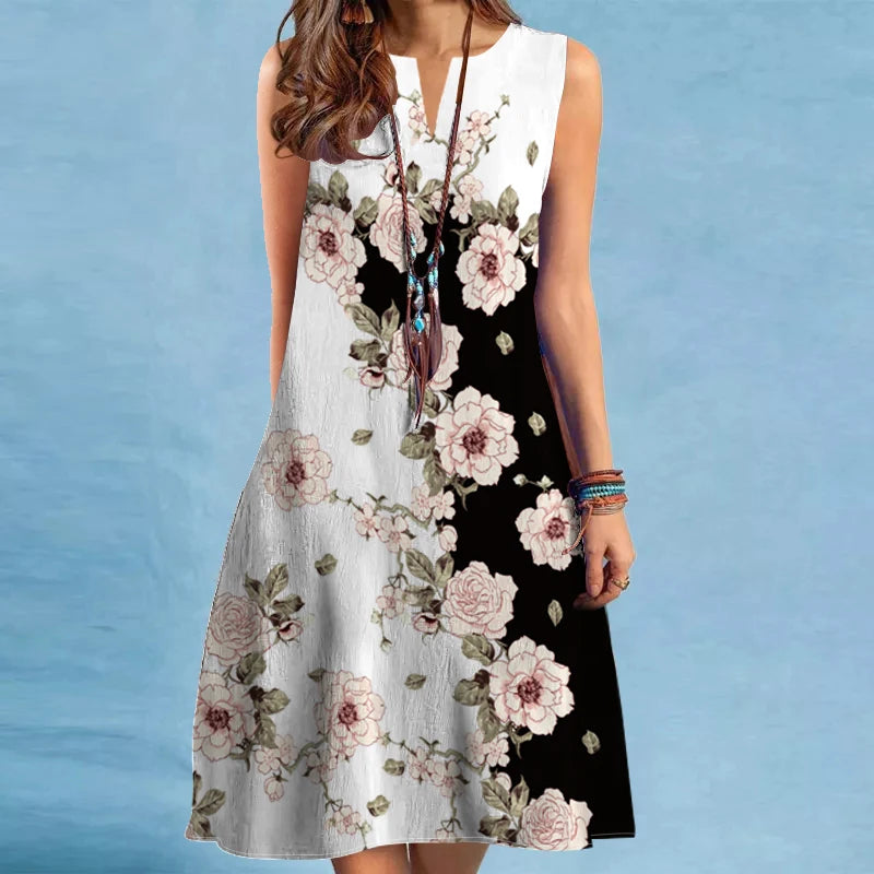 Cross Border Women's V-Neck Sleeveless Sexy Dress