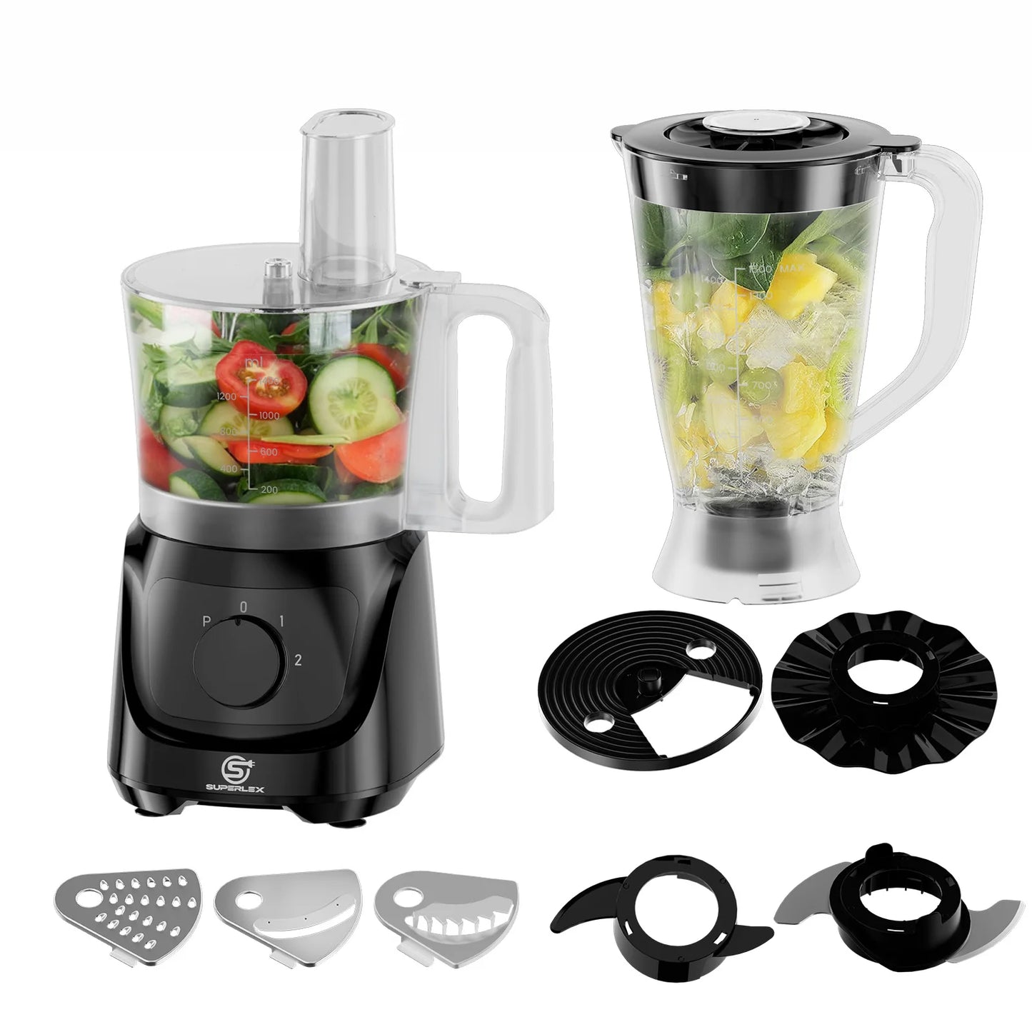 SUPERLEX 1.5L Multifunctional Wall Breaking Machine 2Speed Multi-purpose 3 in 1 Double Cup Squeezing Blender 800W BPA Free New