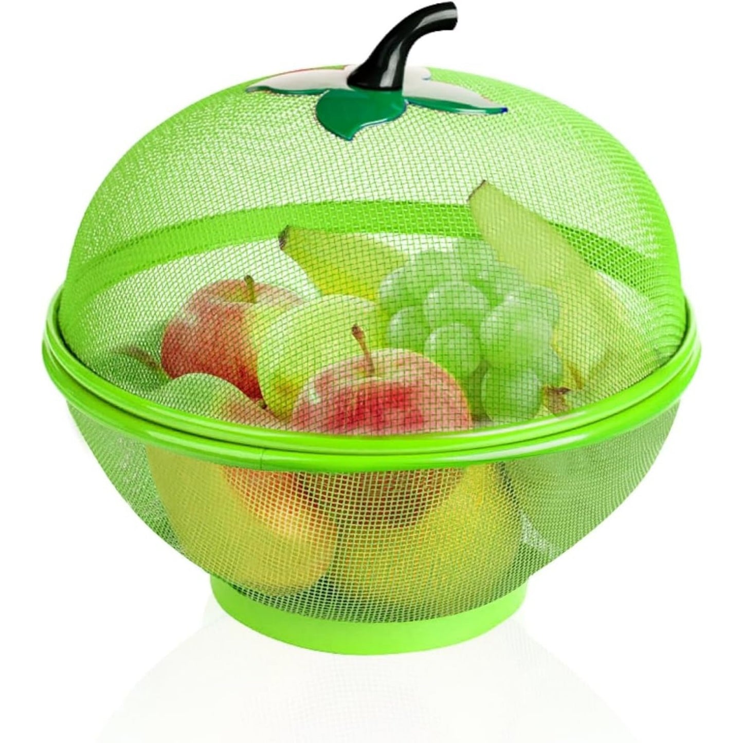 Fruits Bowl Basket Apple Shape Mesh with lid Tabletop Vegetable Holder Keep Unwanted Pets & Insects Out Kitchen Dishwashing Drain Basket