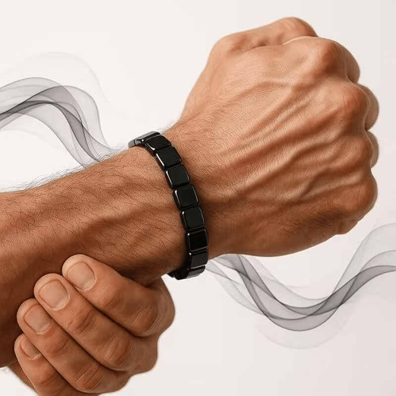 Hematite Bracelet Men'S Round bead black bracelet elastic black stone bracelet irregular shaped bracelet, Suitable for Various Occasions Valentine'S Day gift
