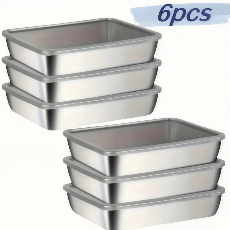 6/3pcs Stainless Steel Food Storage Containers Leak-Proof Stackable Space-Saving Airtight Lid for Freshness Ideal for Meal Prep Fruits Meats Veggies Leftovers Fridge Freezer Pantry Easy Clean Reusable Containers Ideal for Hom
