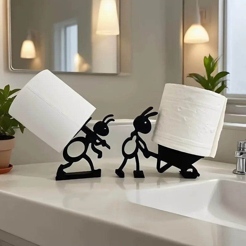 2pcs Funny Ant Toilet Paper Holder Set Bathroom Decor Gift Idea Perfect for Home Decor, Office Restrooms