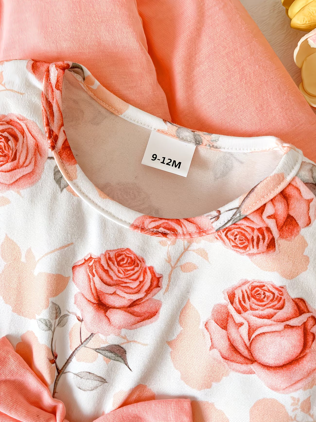 2pcs Set Girl's Dress + Ruffle Cardigan Set, Baby Butterfly Tie Waist All-Over Rose Flower Romantic Fabric, Elastic Skin-Friendly Soft And Comfortable, 6 Months-3 Years Old, Suitable for Spring/Autumn, Baby Daily Wear, Outdoor Play