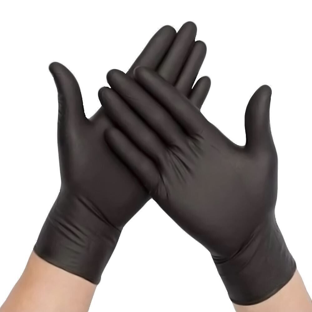 100pcs Black Vinyl Disposable Gloves, Household, Cleaning Disposable, Tattoo, Hairdressing and Nail Art, Tools Household Box Saloon