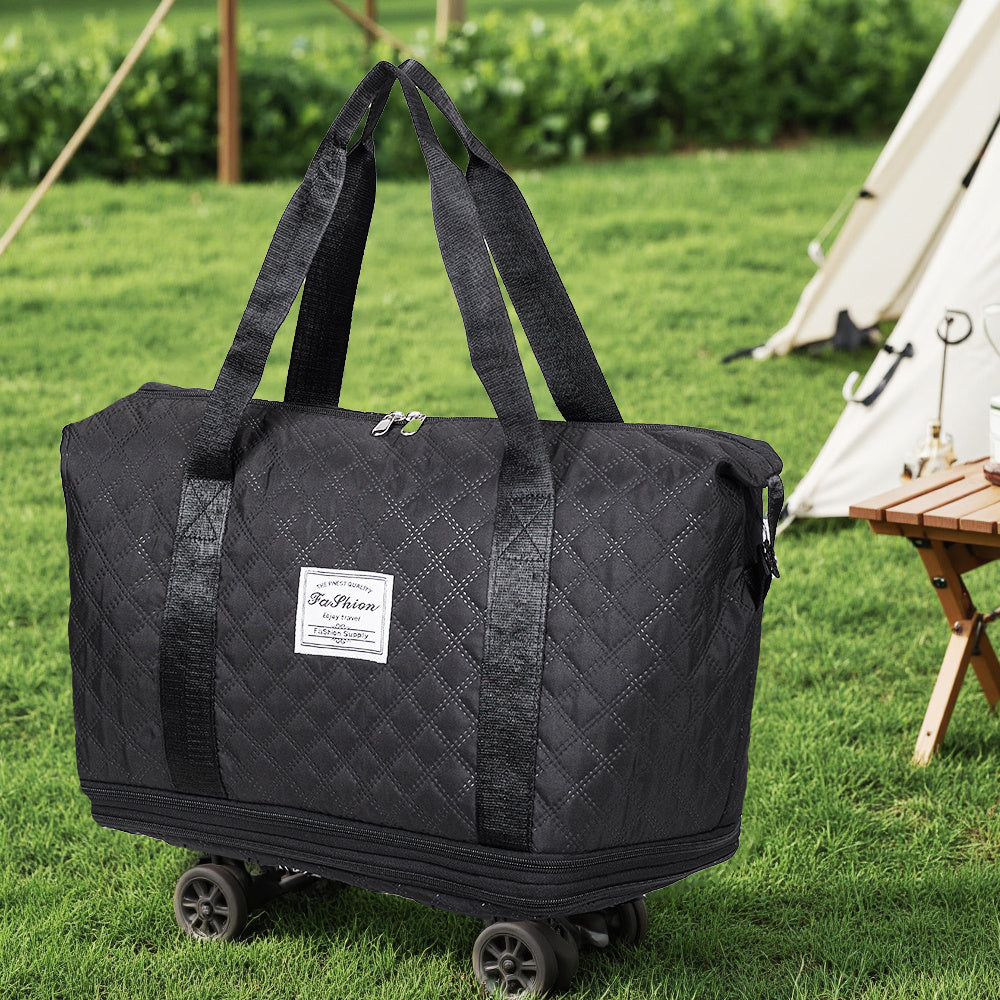 Travel Tote Bag with Detachable Wheels, Multifunctional Travel Bag with A Partition Section, Expandable Luggage Bag, Large Capacity Travel Duffle Bag Gym Tote Bags, Shoulder Bag, Gift for Wife and Parents