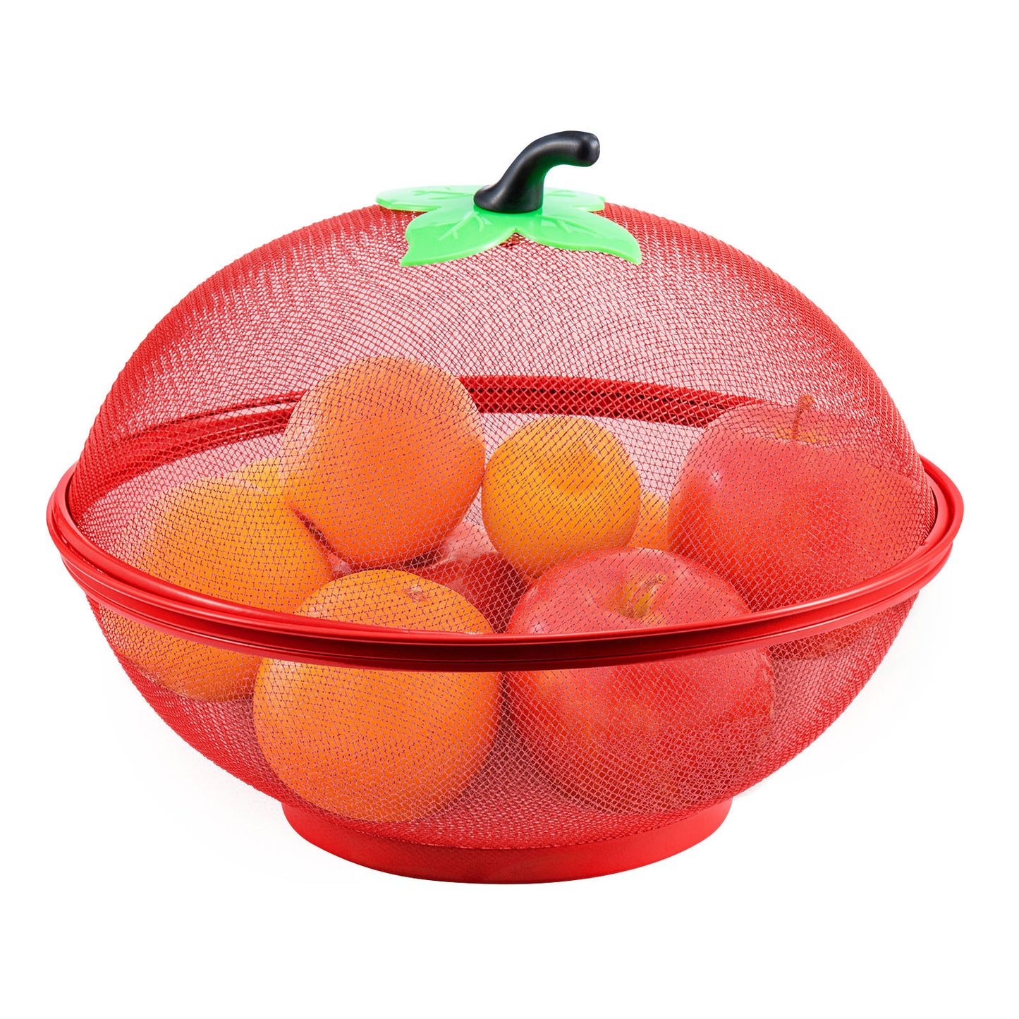 Fruits Bowl Basket Apple Shape Mesh with lid Tabletop Vegetable Holder Keep Unwanted Pets & Insects Out Kitchen Dishwashing Drain Basket