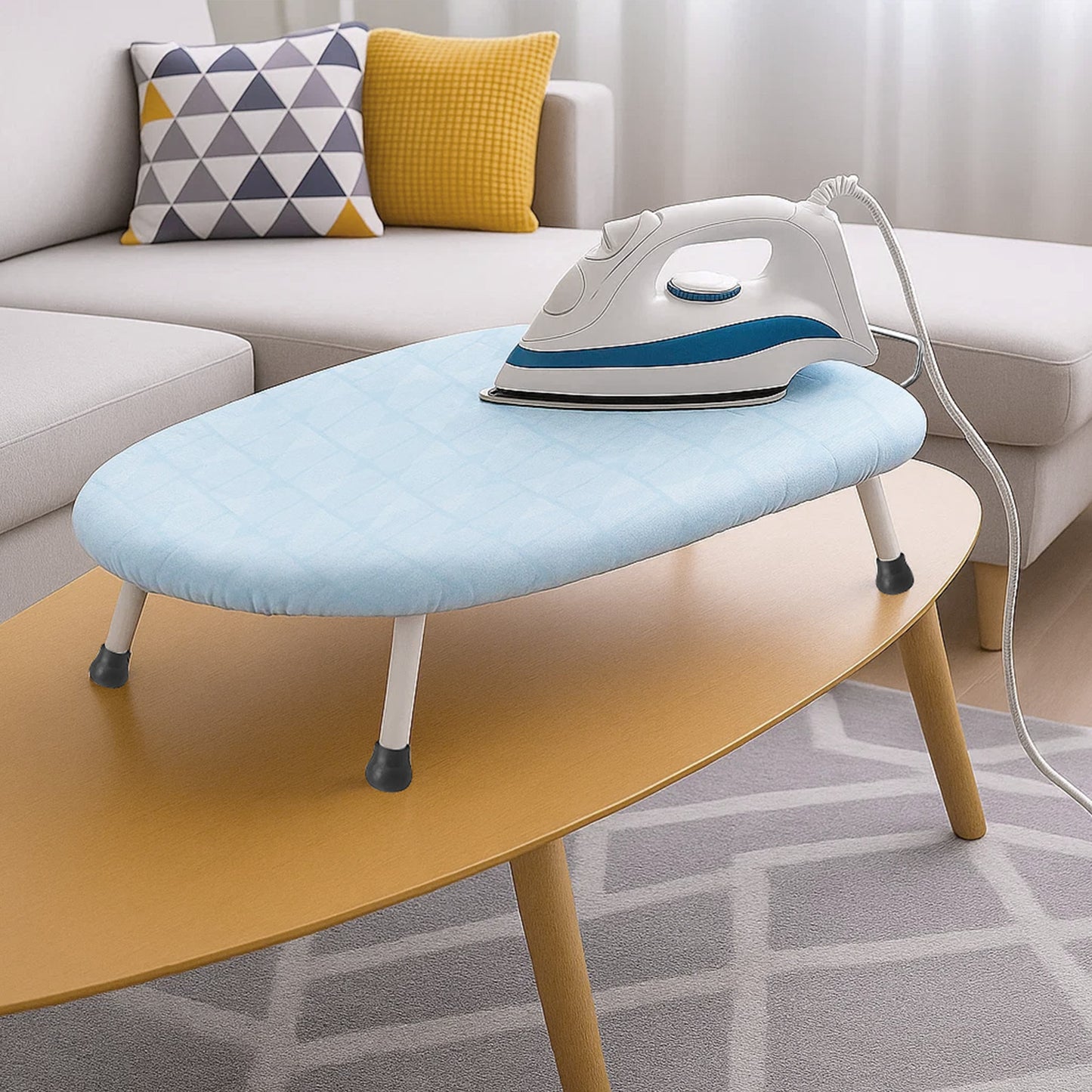 1pc Compact Folding Ironing Board with Space-Saving, Easy Storage, Multi-Use Design for Home Use, Durable Plastic Material, Ironing Boards