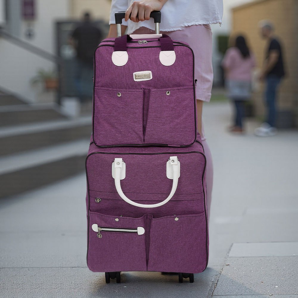 2 Piece Lightweight Rolling Luggage Set with Spinner Wheels, Suitcase Set, Spinner Luggage Set, Carry - on Suitcase and Matching Travel Bag for Business Trips, Versatile Luggage Solution for Vacation Getaways, Weekend Trips a