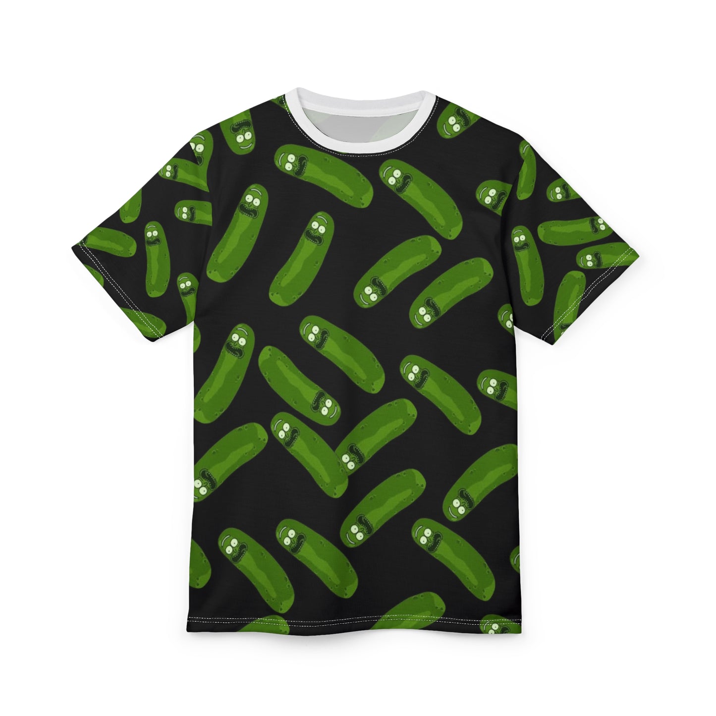 Funny Pickle Pattern Unisex Tee, Quirky Graphic T-Shirt for Gift, Casual Wear, Birthday, Foodie Humor, Lightweight Summer Shirt