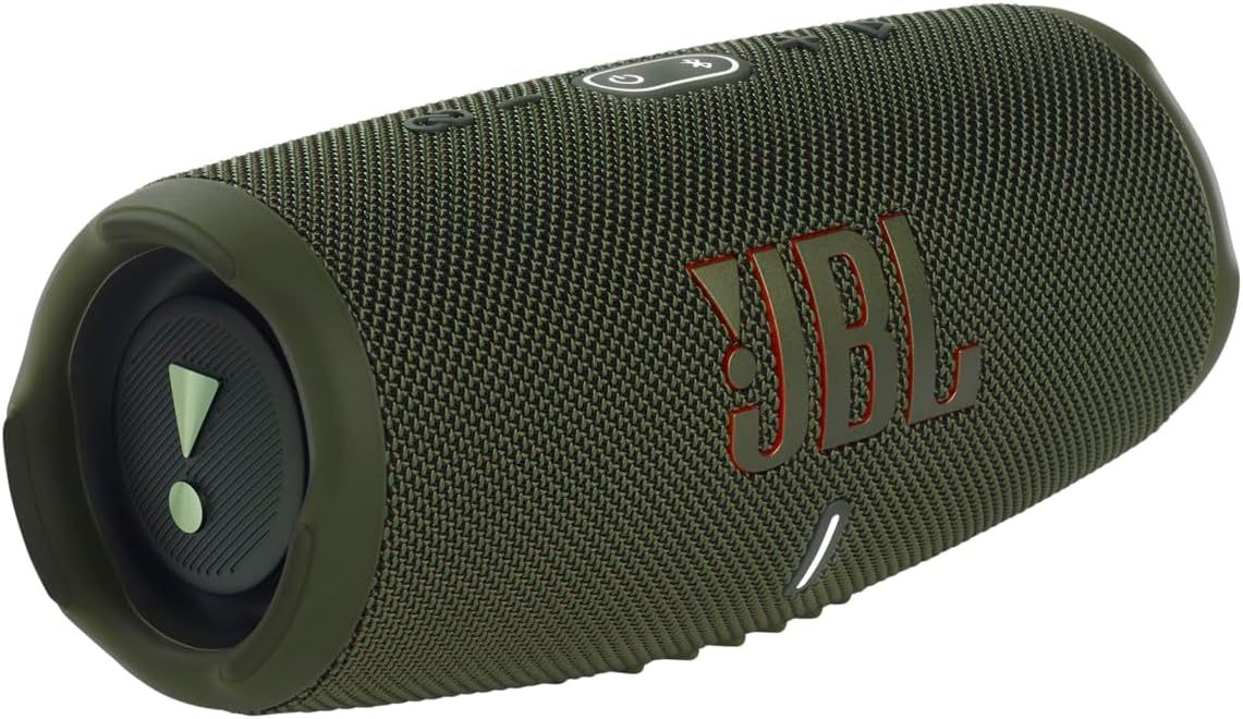 JBL Charge 5 Portable Bluetooth Speaker with Deep Bass, IP67 Waterproof and Dustproof, 20 Hours of Playtime, Built-In Powerbank,- Available in BLACK / GREEN / GREY / PINK / RED / SQUAD / TEAL / WHITE