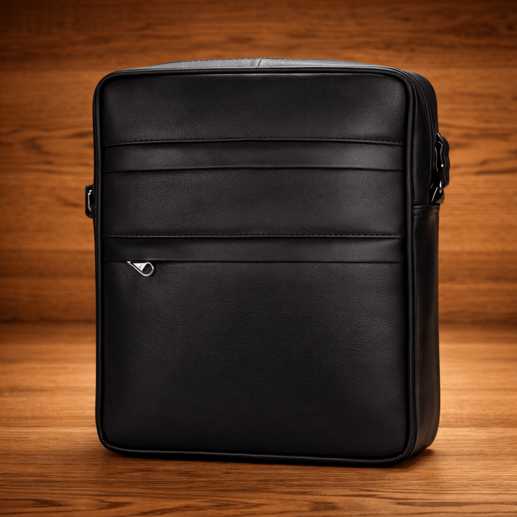 Genuine Leather Crossbody Bag for Men & Women – Small Travel Shoulder Messenger Bag with Multiple Zip Pockets, Adjustable Strap, Compact Everyday Man Bag