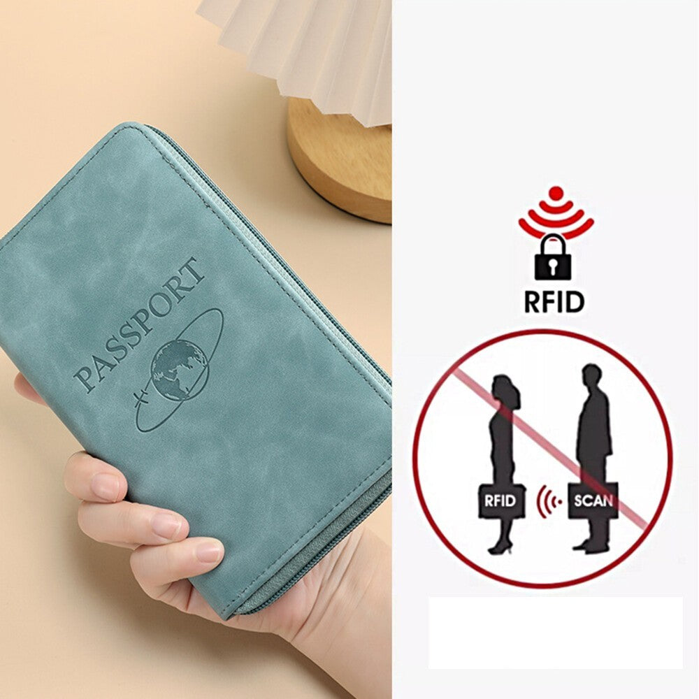 RFID Blocking Passport Holder Wallet, Multi-Functional Travel Passport Case & Card Organizer, Perfect for Everyday Use And Vacations