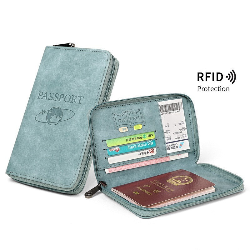 RFID Blocking Passport Holder Wallet, Multi-Functional Travel Passport Case & Card Organizer, Perfect for Everyday Use And Vacations