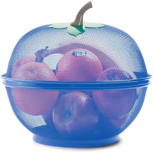 Fruits Bowl Basket Apple Shape Mesh with lid Tabletop Vegetable Holder Keep Unwanted Pets & Insects Out Kitchen Dishwashing Drain Basket