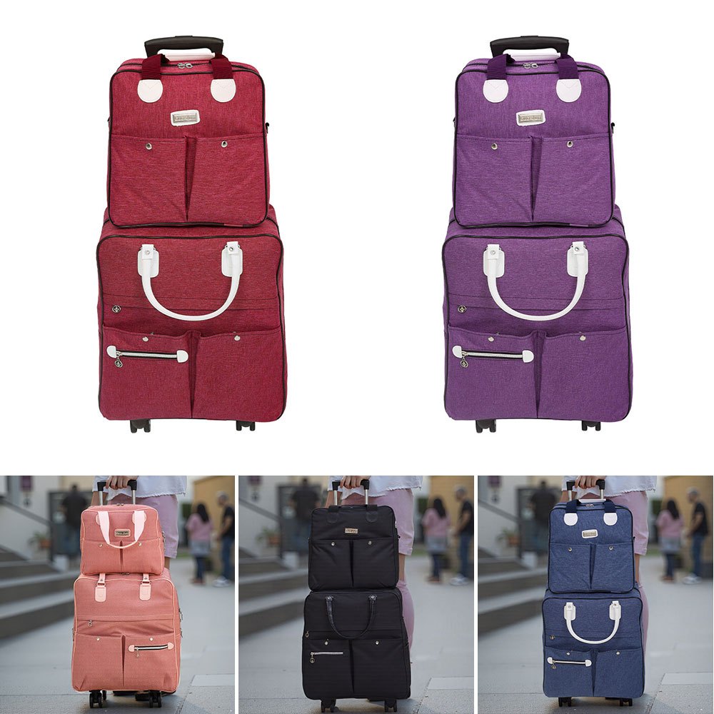2 Piece Lightweight Rolling Luggage Set with Spinner Wheels, Suitcase Set, Spinner Luggage Set, Carry - on Suitcase and Matching Travel Bag for Business Trips, Versatile Luggage Solution for Vacation Getaways, Weekend Trips a