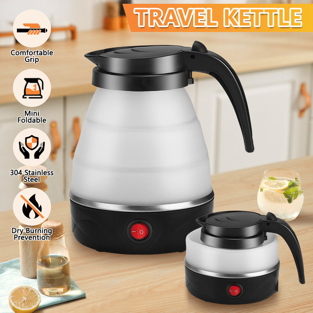 Foldable Electric Kettle-700ML Foldable Travel Kettle, Collapsible Water Bottle,Foldable Kettle Camping for boiling water,Portable Hot Water Kettle Perfect for Home, hotel, Outdoor Camping, Travel, Picnics, RV Trips, cars. Ch