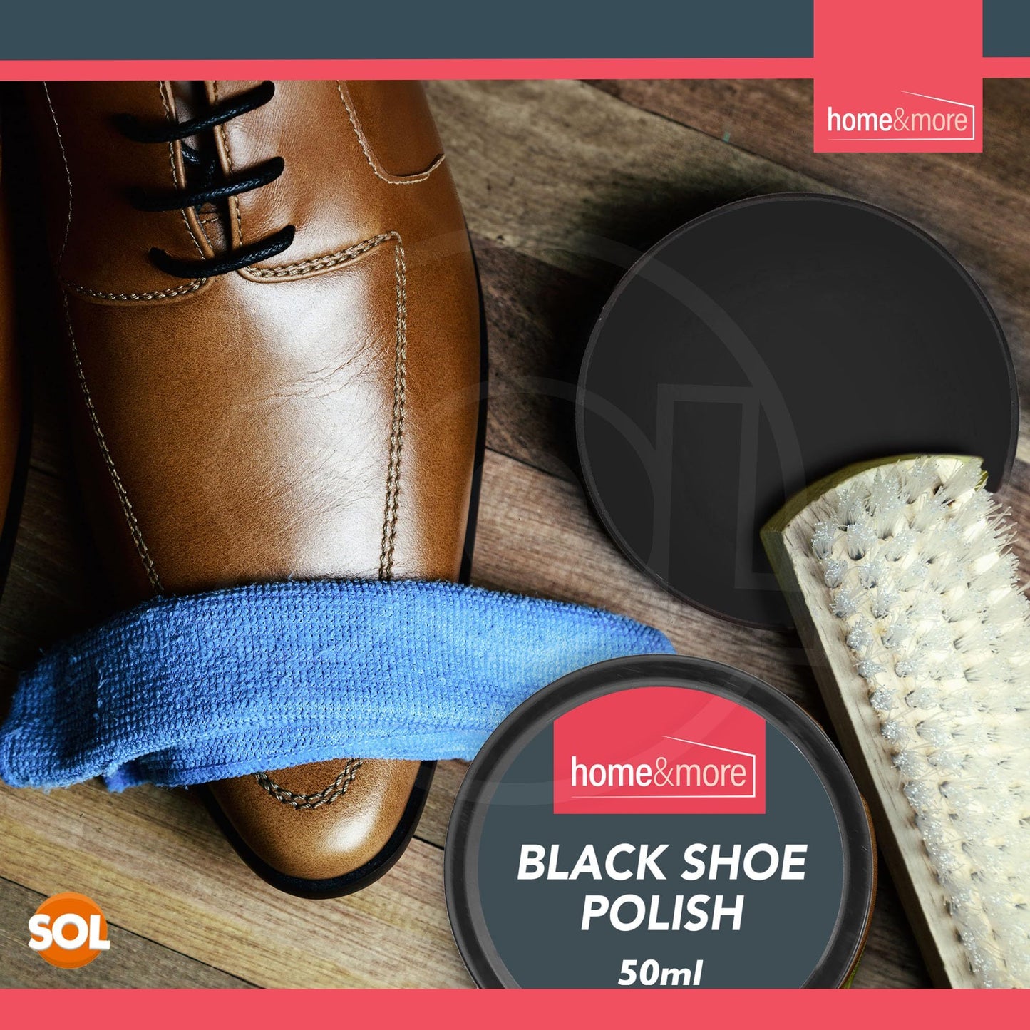 2 Pack Shoe Brush Set & 3 Tins Black Shoe Polish | Leather Boot Polish Kit with Soft & Stiff Brushes | Wax-Based Leather Care Kit for Cleaning, Conditioning, Shine & Scuff Covering | Formal Shoe & Boot Maintenance Set