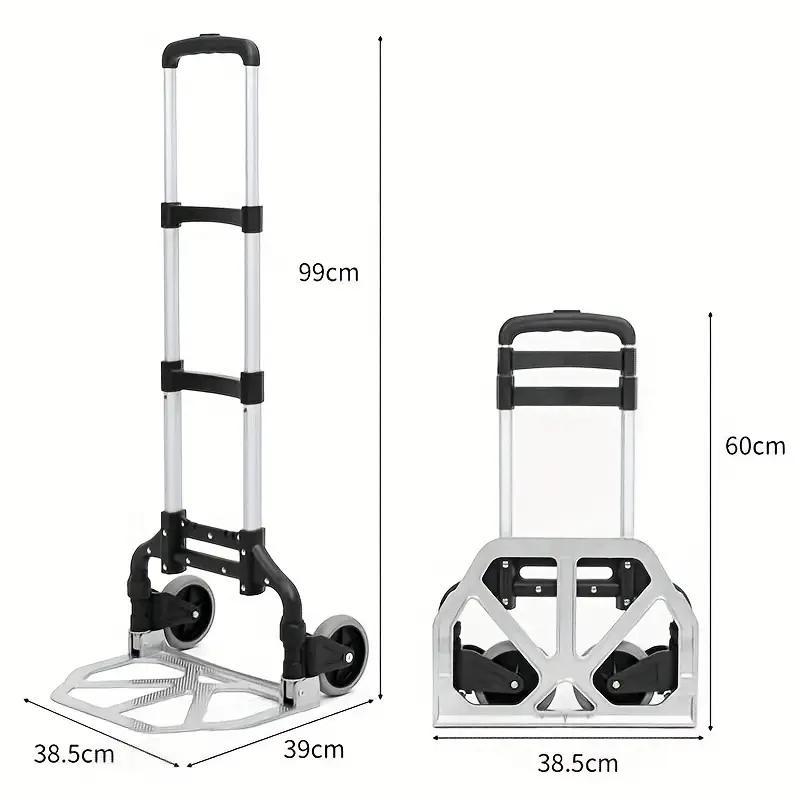 A Heavy-duty Lightweight Folding Handbag Trolley Cart With Wheels Weighing 80 Kilograms.