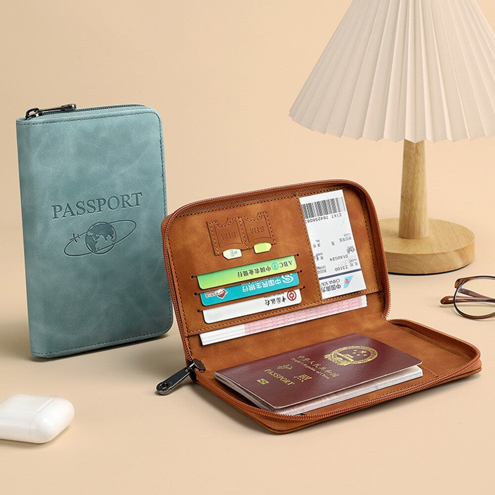 RFID Blocking Passport Holder Wallet, Multi-Functional Travel Passport Case & Card Organizer, Perfect for Everyday Use And Vacations