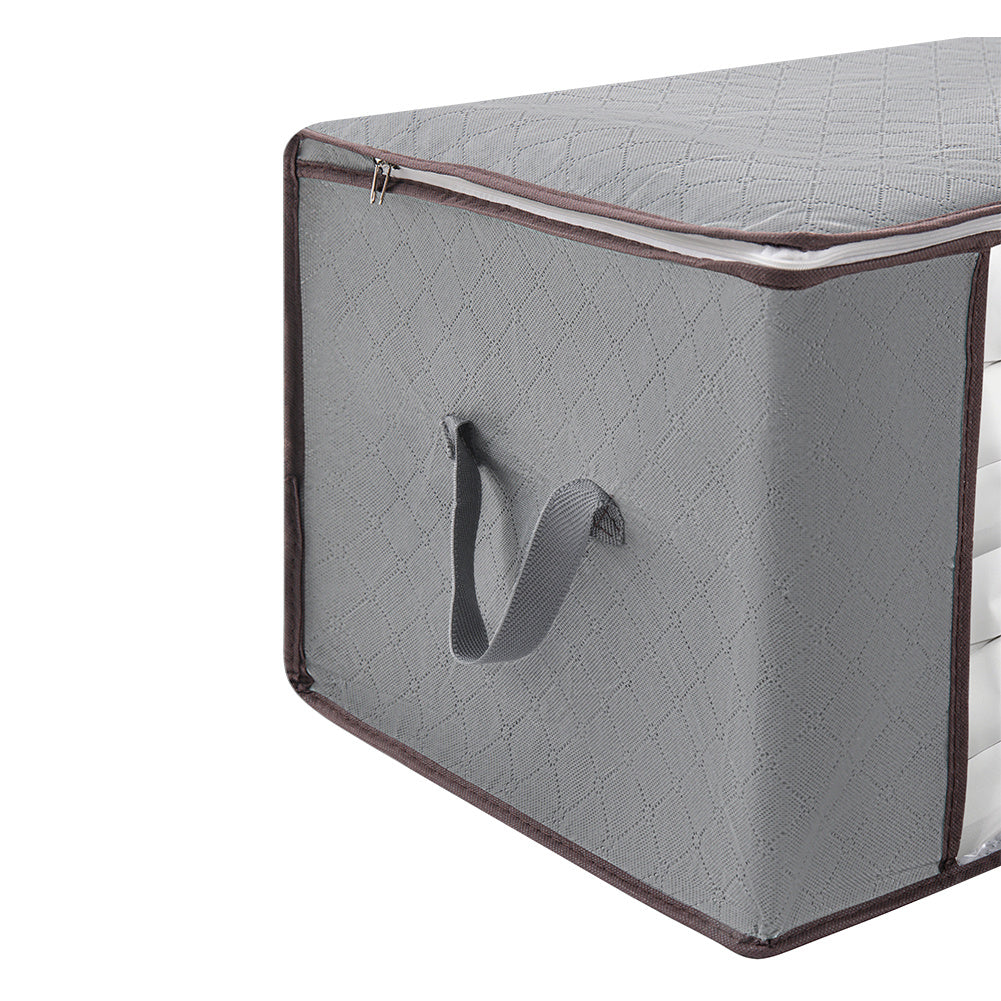 90L Large Capacity Folding Clothes Storage Trunks, 24 Gallon Storage Containers Bags with Reinforced Handle, Clear Window, Sturdy Zipper, Closet Organizer for Blanket, Comforter, Pillow, Bedding Organizer Bin Under-Bed Storag