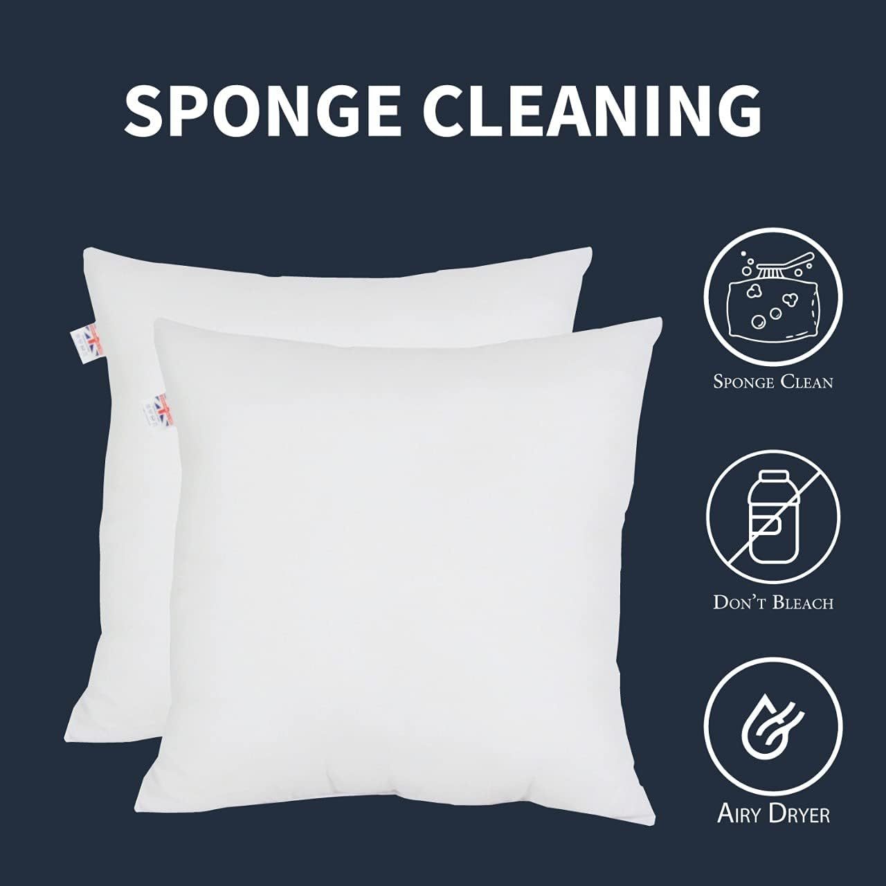 Divine Textiles -Deep Extra Fill Cushion Inserts Square Shape – Soft Cushion Pads for Sofa, Couch and Home Decoration