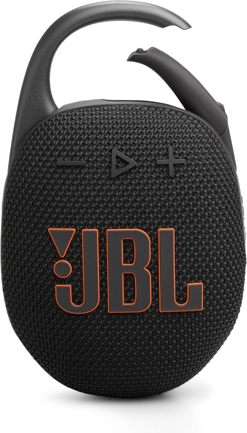 JBL Clip 5 Ultra-Portable bluetooth Speaker with Integrated Carabiner, Big JBL speaker Pro Sound, PlaytimeBoost, Waterproof Design and 12-Hour Playtime - Black