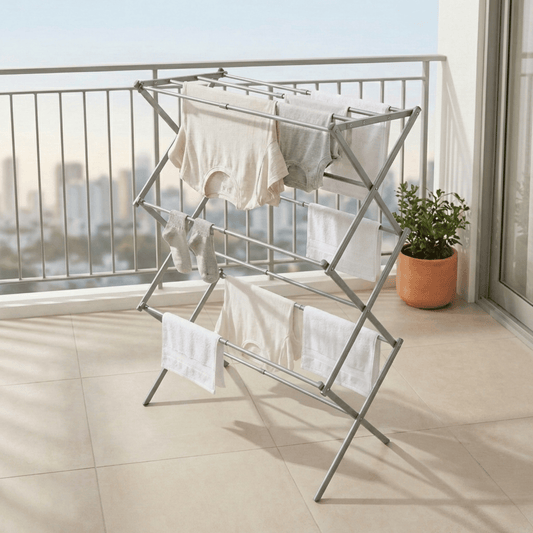 Extendable Clothes Airer Dryer – 3 Tier Metal Laundry Drying Rack for Indoor & Outdoor Use