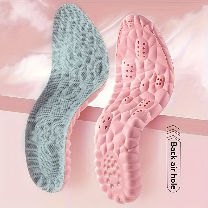 2pcs Set, Women'S Breathable And Sweat Absorbing Pink Insole - Comfortable Fit, Can Be Cut in Size, Sports Shoes And Casual Shoes EVA Material