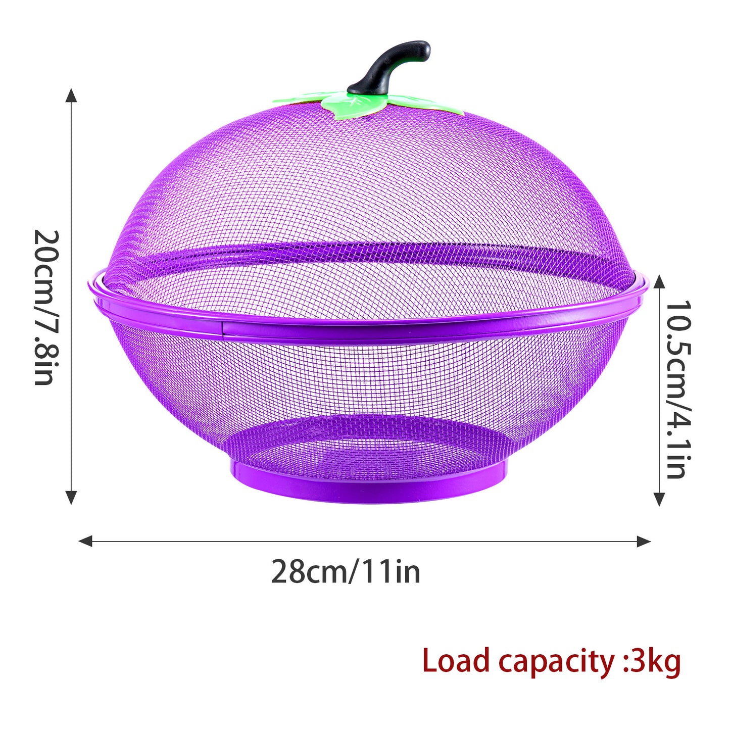 Fruits Bowl Basket Apple Shape Mesh with lid Tabletop Vegetable Holder Keep Unwanted Pets & Insects Out Kitchen Dishwashing Drain Basket