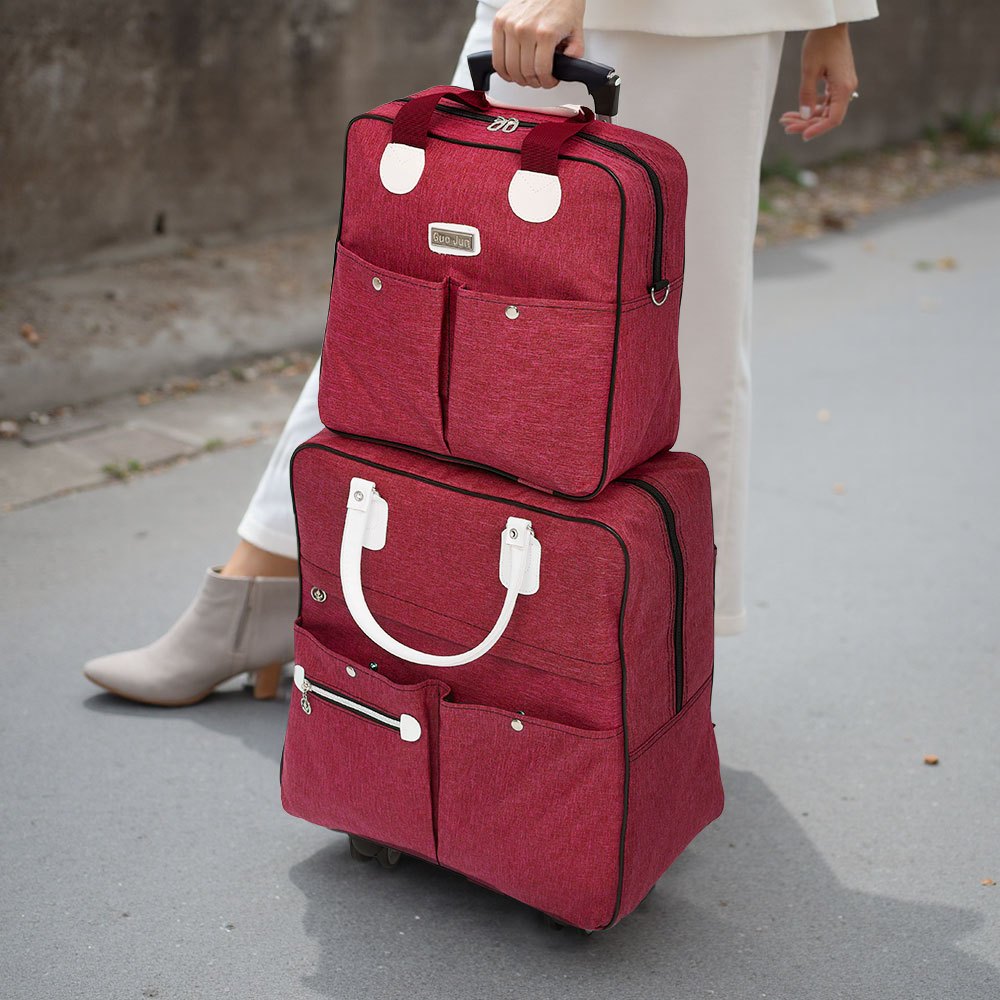2 Piece Lightweight Rolling Luggage Set with Spinner Wheels, Suitcase Set, Spinner Luggage Set, Carry - on Suitcase and Matching Travel Bag for Business Trips, Versatile Luggage Solution for Vacation Getaways, Weekend Trips a