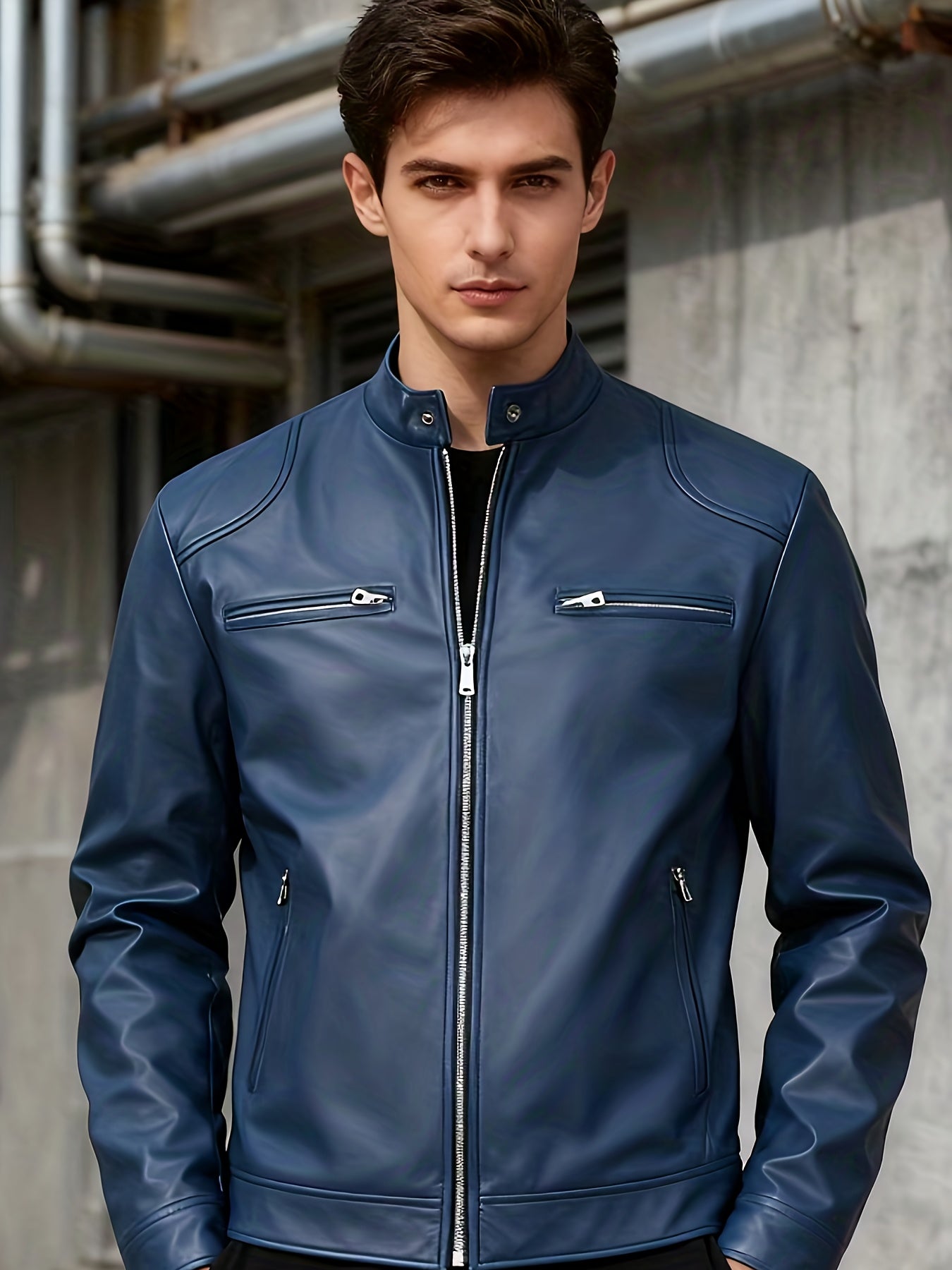 Men's Bomber Pilot Jacket - Zipper, Zipper, Baseball Collar, Windproof for Spring and Autumn Outdoor Wear, Daily Casual Wear | Pullover Style | Zipper, Bomber Jacket