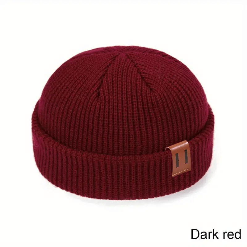 55-60CM Men Women Unisex Skullcap Street Style Hip Hop Beanies Brimless Baggy Melon Cap Cuff Fisherman Beanies Hats Winter Warm Knitted Bonnet Multiple colors