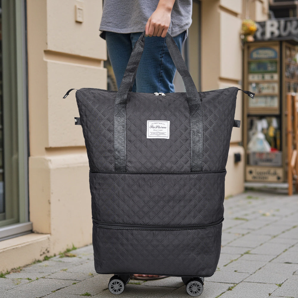Travel Tote Bag with Detachable Wheels, Multifunctional Travel Bag with A Partition Section, Expandable Luggage Bag, Large Capacity Travel Duffle Bag Gym Tote Bags, Shoulder Bag, Gift for Wife and Parents
