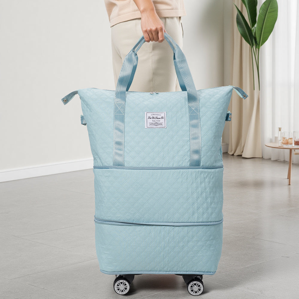 Travel Tote Bag with Detachable Wheels, Multifunctional Travel Bag with A Partition Section, Expandable Luggage Bag, Large Capacity Travel Duffle Bag Gym Tote Bags, Shoulder Bag, Gift for Wife and Parents