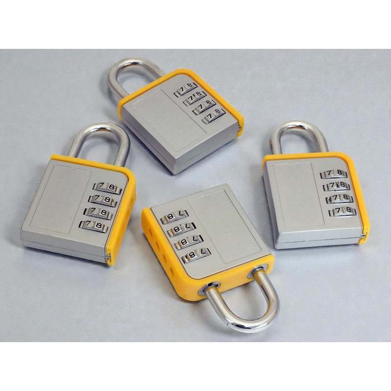 4-PACK Combination Padlock Lock Steel Shackle Gym Locker Toolbox - 5 Year Warranty