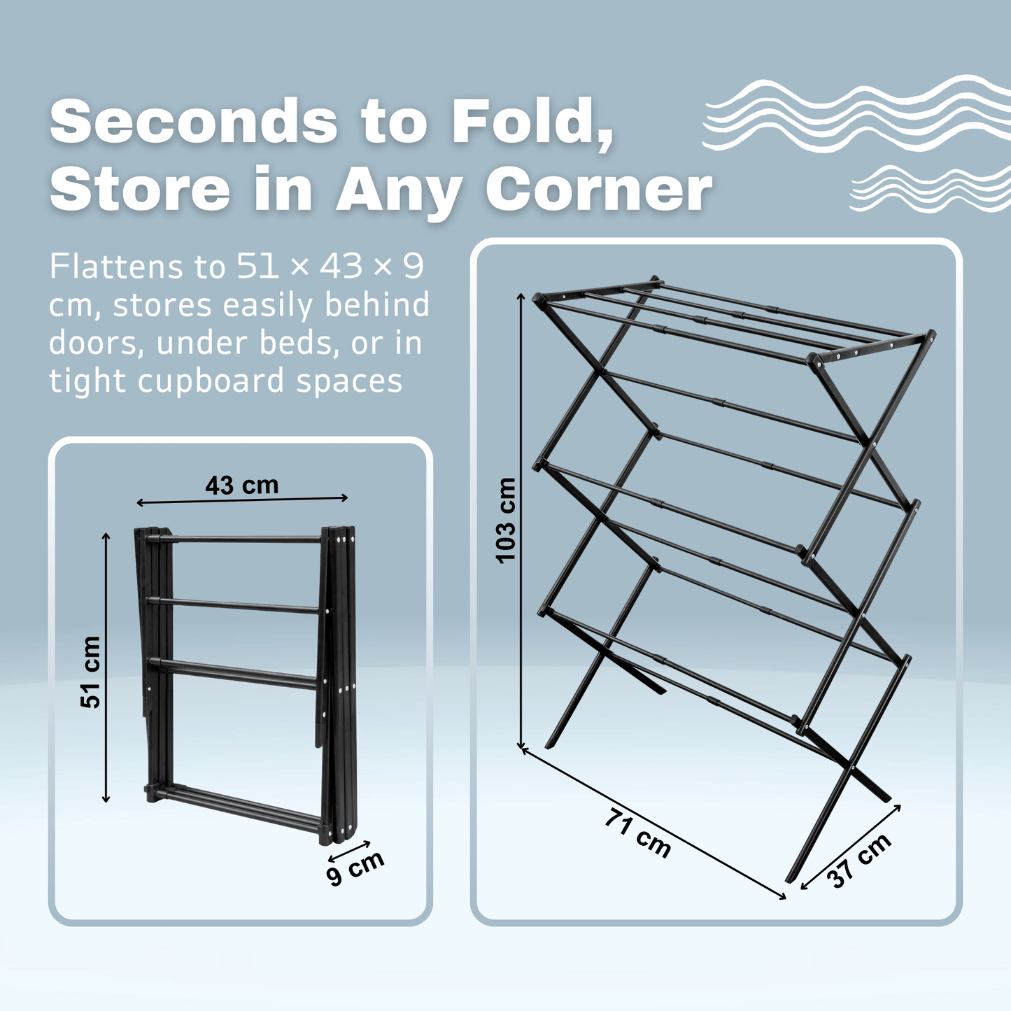 Extendable Clothes Airer Dryer – 3 Tier Metal Laundry Drying Rack for Indoor & Outdoor Use