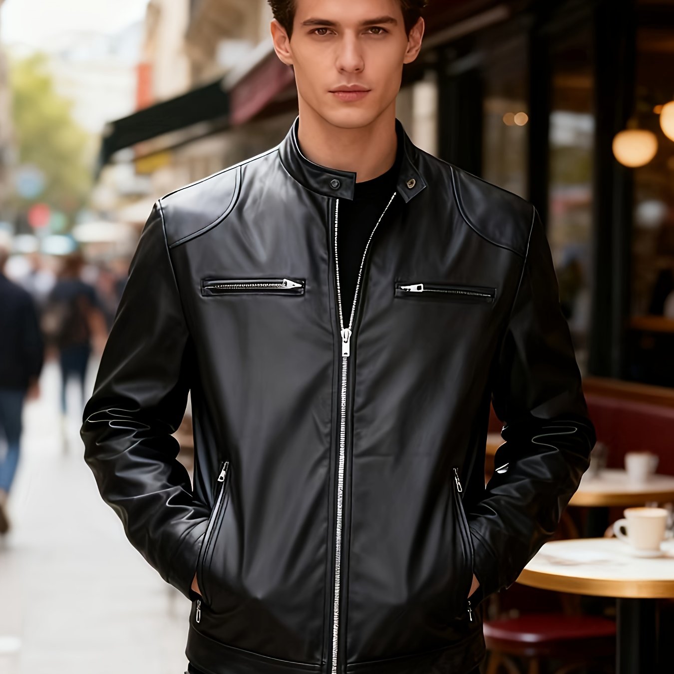 Men's Bomber Pilot Jacket - Zipper, Zipper, Baseball Collar, Windproof for Spring and Autumn Outdoor Wear, Daily Casual Wear | Pullover Style | Zipper, Bomber Jacket