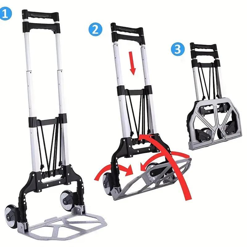 A Heavy-duty Lightweight Folding Handbag Trolley Cart With Wheels Weighing 80 Kilograms.