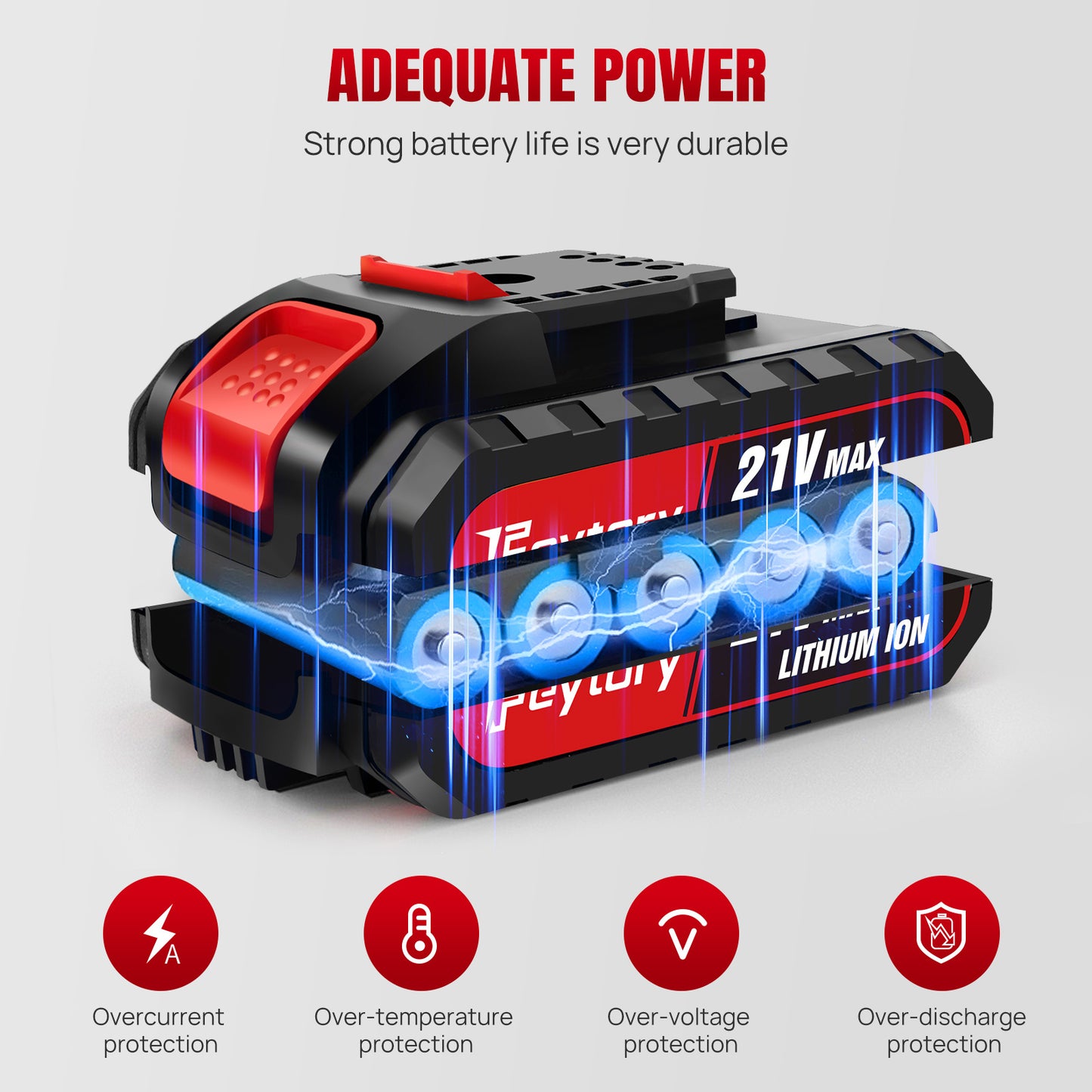 Cordless Drill Driver 21V, Electric Drill Kit with LI-ion Battery, Cordless Combi Screwdriver 25+1 Torque, 45N.m Max, 32pcs Accessory, 2 Variable Speed, LED Light for Home and Garden DIY Project 3/8" Keyless Chuck