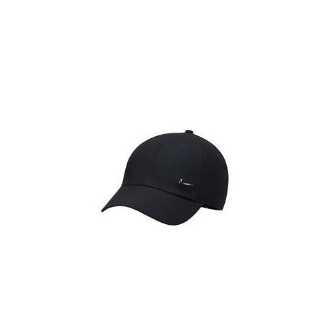Nike Unisex All-Season Quick-Dry Logo Cap - Breathable Adjustable Snapback Hat for Men & Women, Black with White Emblem, Metal Swoosh Cap Nike Brand Design (Hand Wash Only)