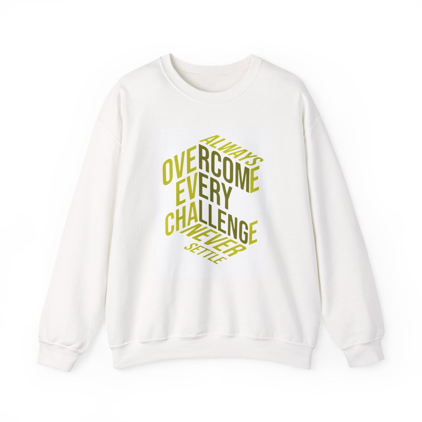 Motivational Crewneck Sweatshirt - Overcome Every Challenge, Inspirational Gift, Cozy Everyday Wear, Unisex Sweatshirt, Uplifting Apparel