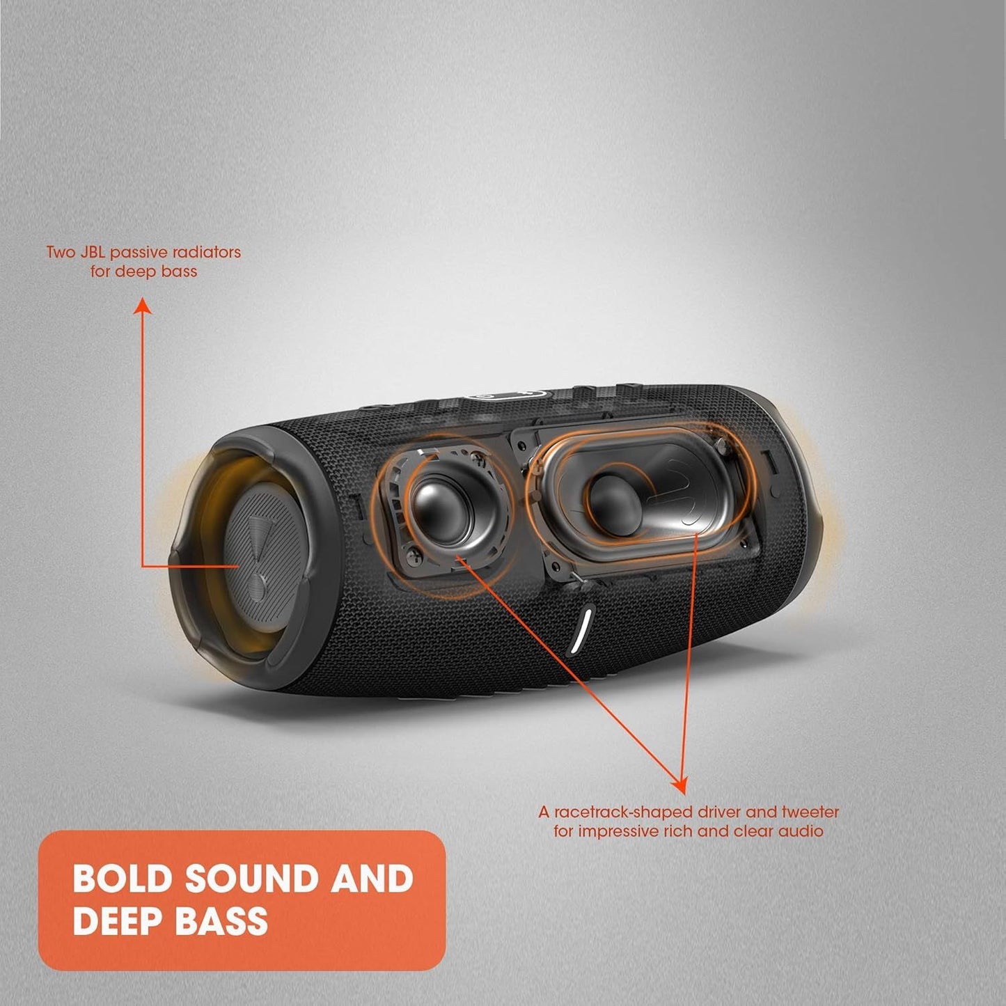 JBL Charge 5 Portable Bluetooth Speaker with Deep Bass, IP67 Waterproof and Dustproof, 20 Hours of Playtime, Built-In Powerbank,- Available in BLACK / GREEN / GREY / PINK / RED / SQUAD / TEAL / WHITE