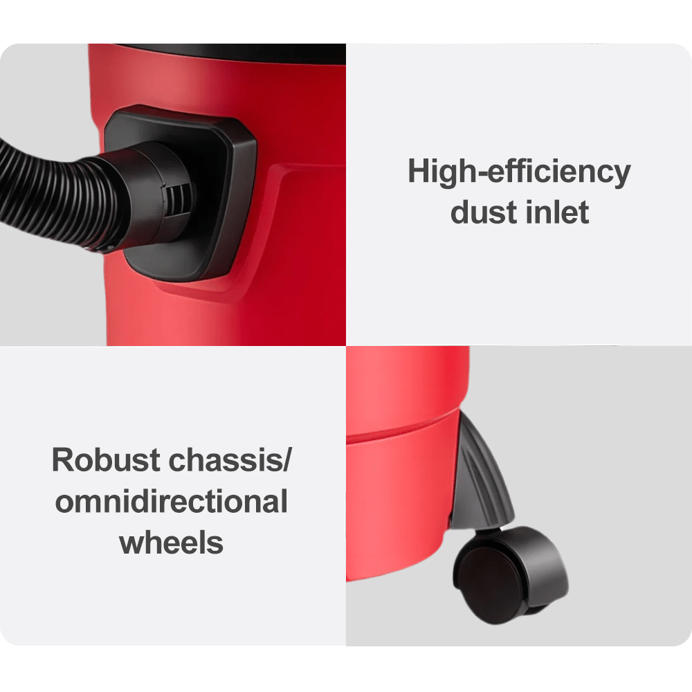 15L 800W Wet and Dry Vacuum Cleaner, 2 In 1 Vacuum Cleaner with HEPA Filtration, 4m Power Cord,18 kPa Vacuum Pressure, For Home Car Carpet Hard Floors Cleaning