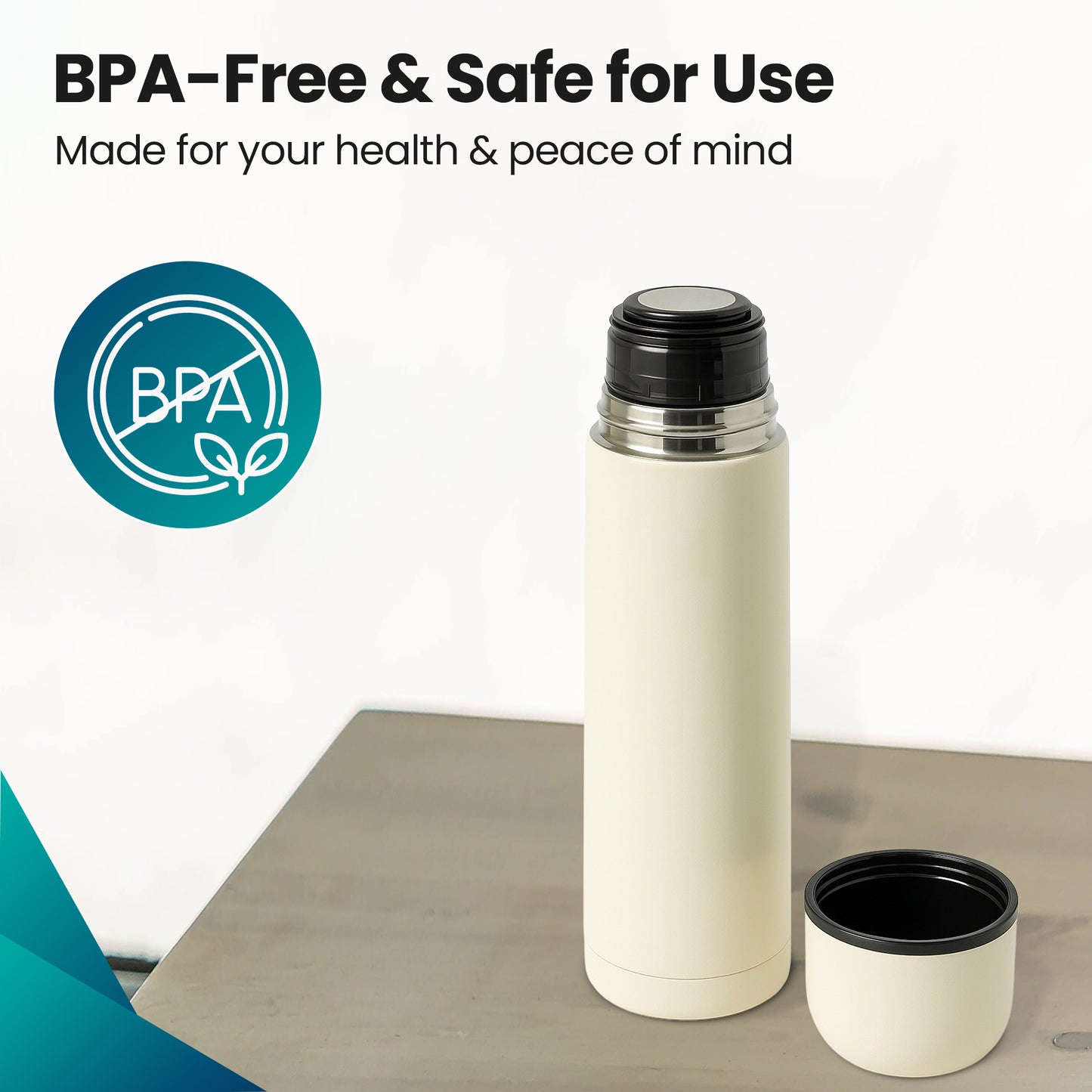 Loch & Skye Vacuum Insulated Flask Stainless Steel Double Walled Thermo Bottle Leakproof BPA-Free Water Hot and Cold Drink Flask for Office, Hiking, Camping and Travel Use