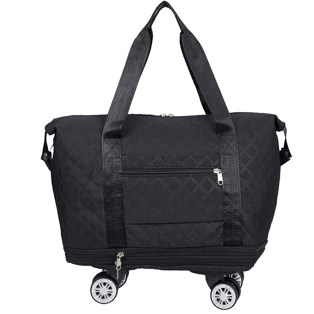 Travel Tote Bag with Detachable Wheels, Multifunctional Travel Bag with A Partition Section, Expandable Luggage Bag, Large Capacity Travel Duffle Bag Gym Tote Bags, Shoulder Bag, Gift for Wife and Parents
